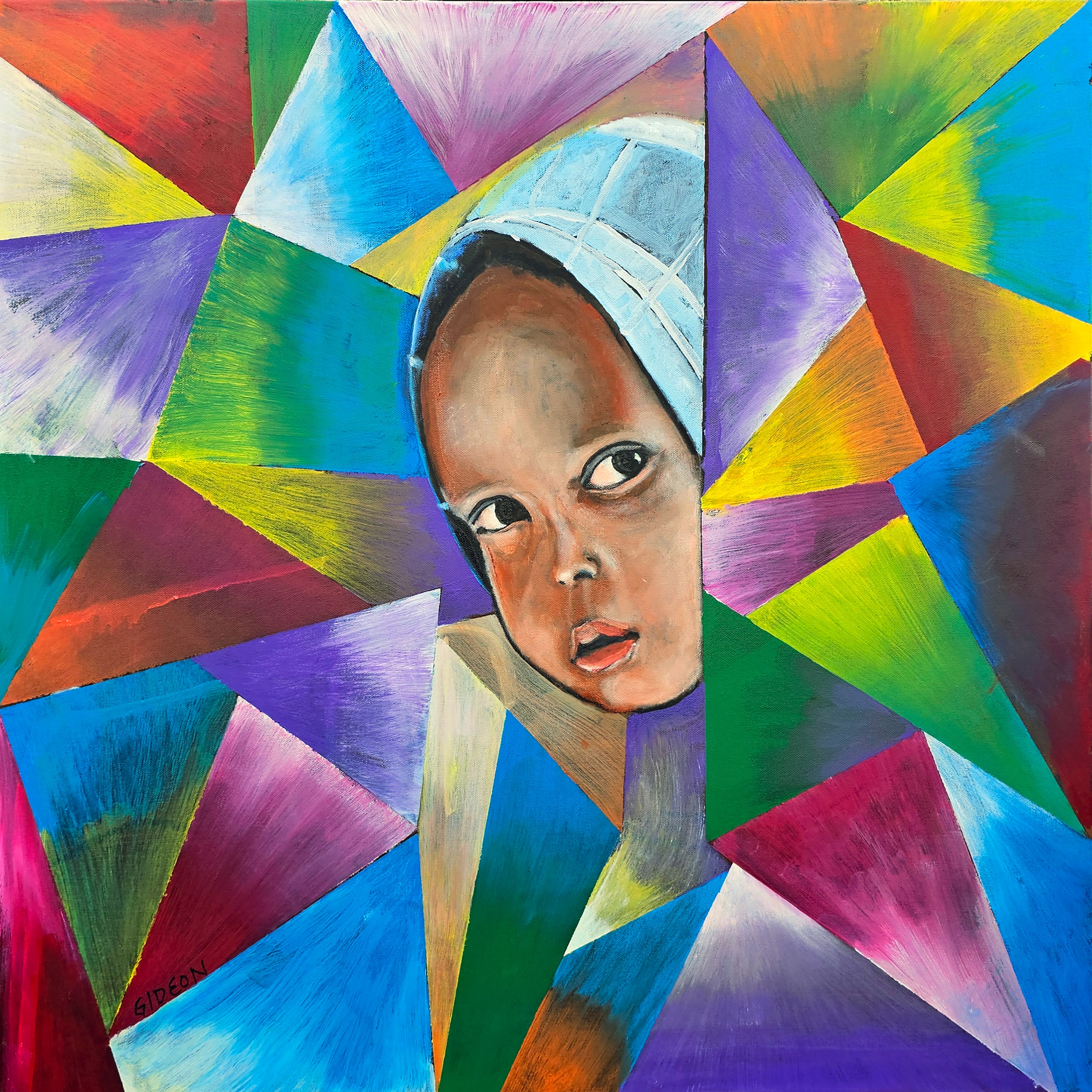 Christina the Ethiopian Orphan — Acrylic & Oil on Canvas, 30x30 by Gideon Artist