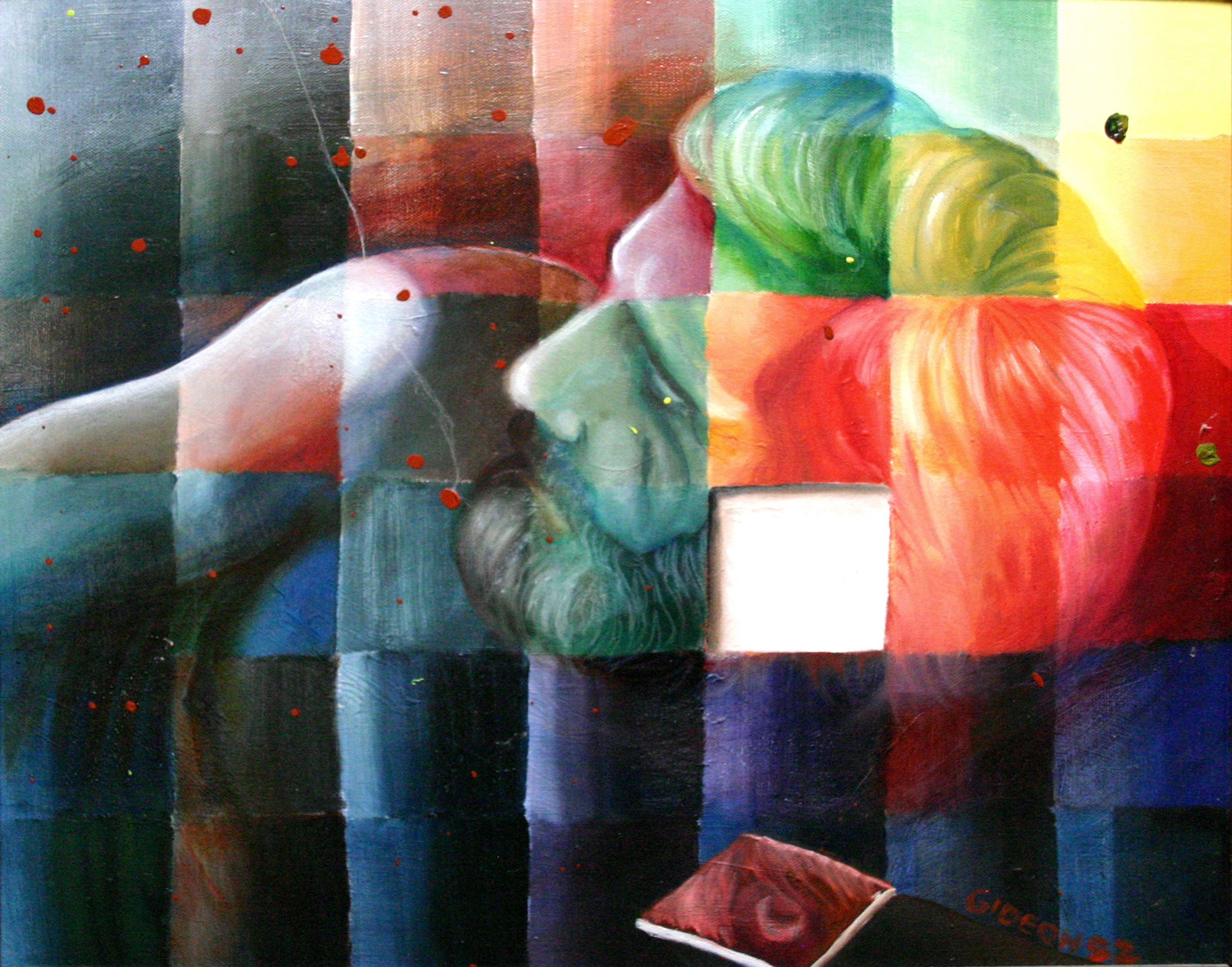 Self Portrait #100 (with a Missing Piece) — Oil on Canvas, 16x20 by Gideon Artist